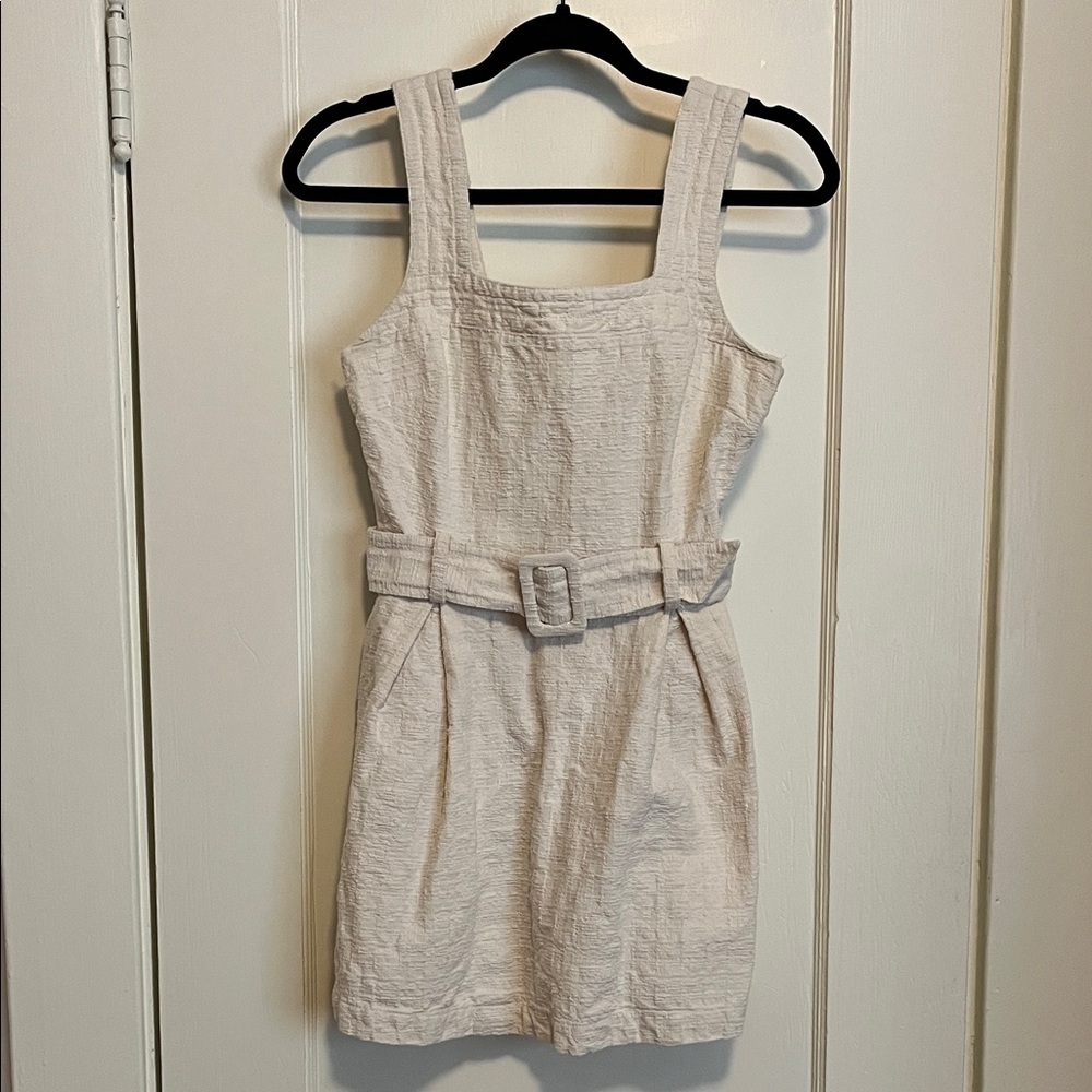 Topshop Cream Textured Mini Dress